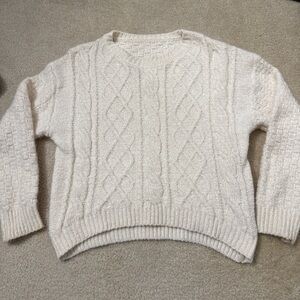 Elegant Cream Cable Knit Sweater